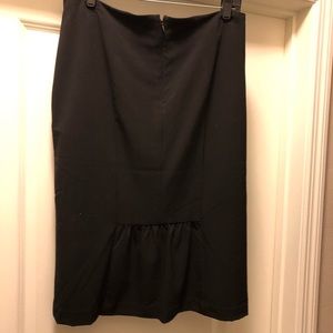 Black Pencil Skirt with Ruffled Back